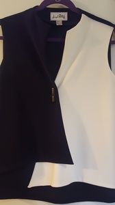 Joseph Ribkoff Asymmetrical Black and White Vest